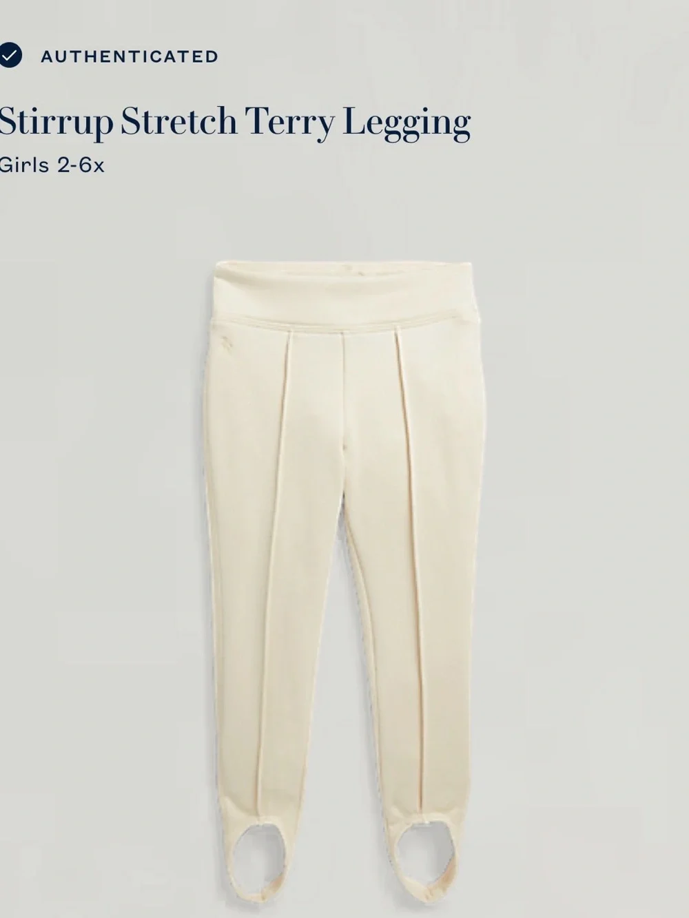 Ralph Lauren Cream Stirrup Leggings for Girls